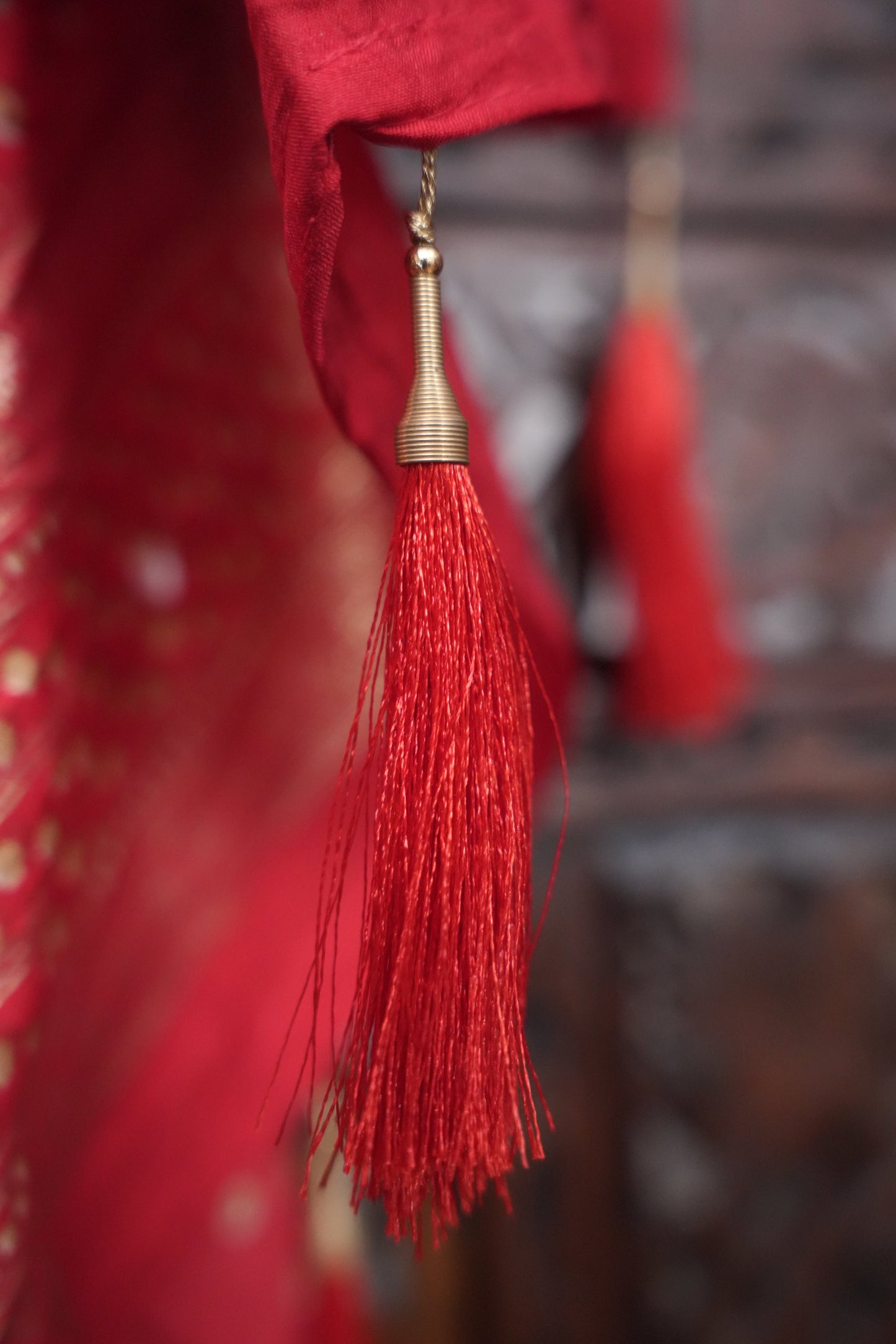 Bandhini Digital Print Semi Silk Saree-White & Red