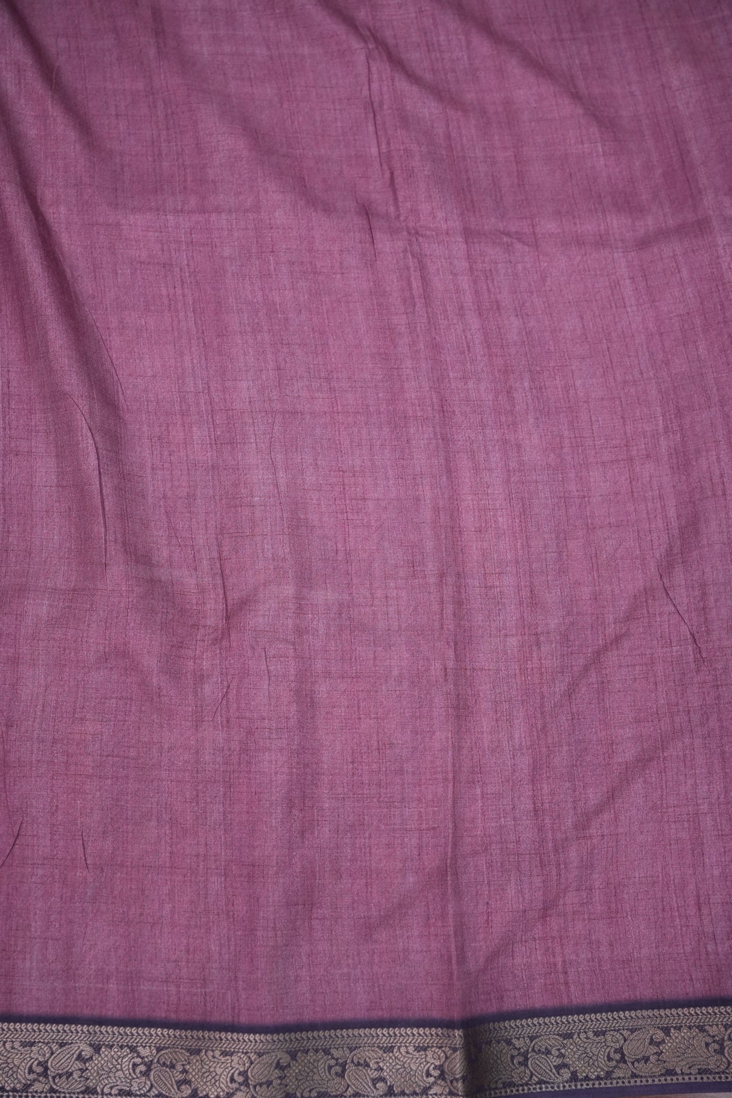 Linen Tussar Saree with Kalamkari Digital Print – Purple Floral Theme