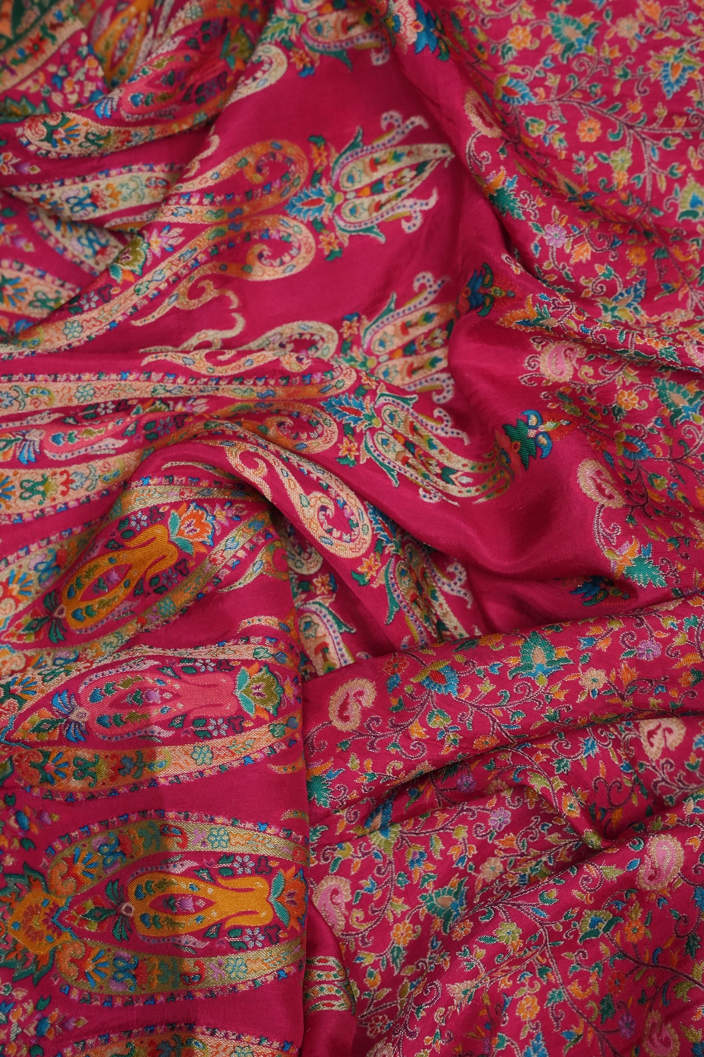 Kashmiri Pashmina Banarasi Story Telling Saree - Pink