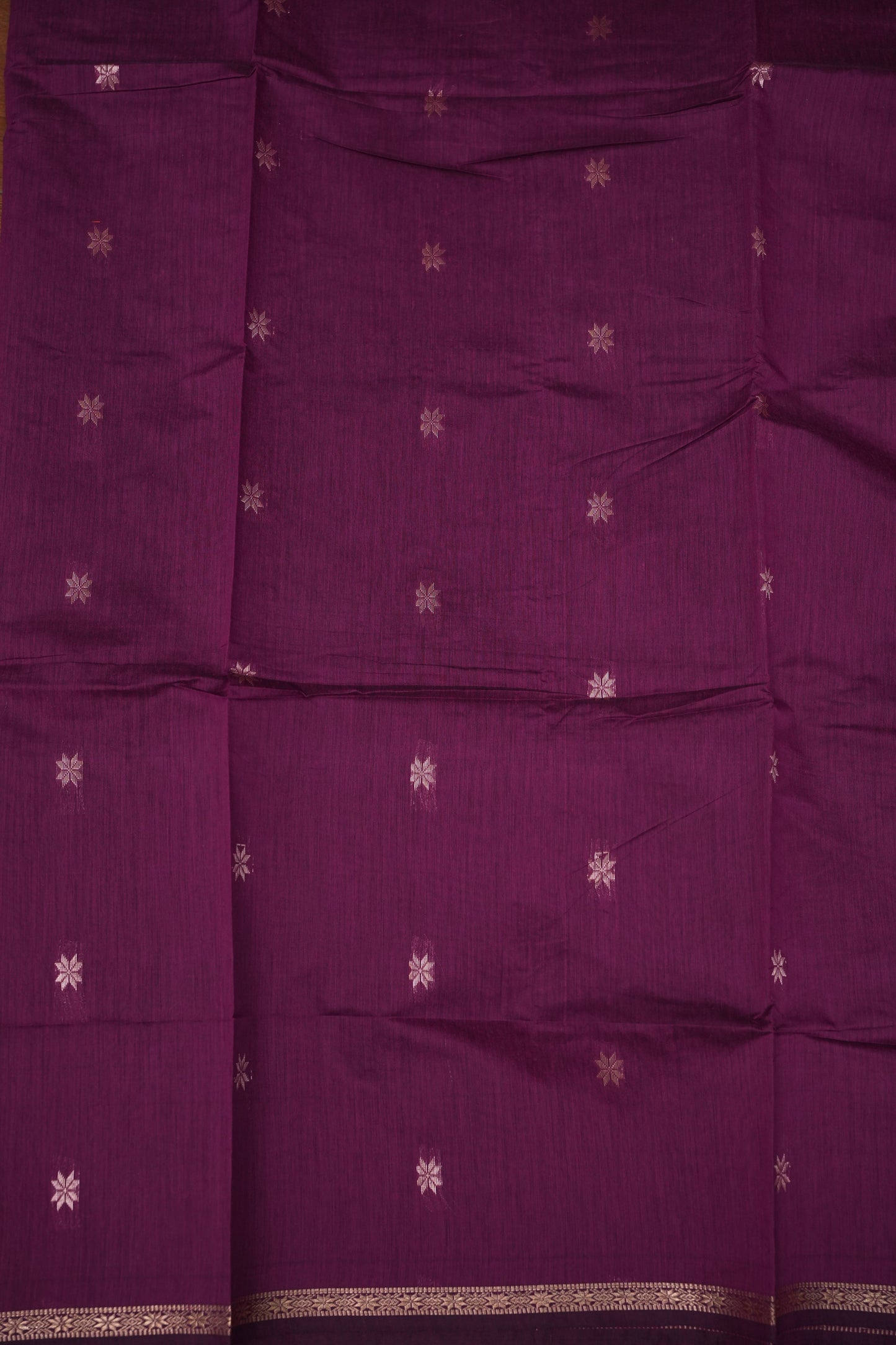 Maheshwari Silk Cotton Saree|Purple & Orange