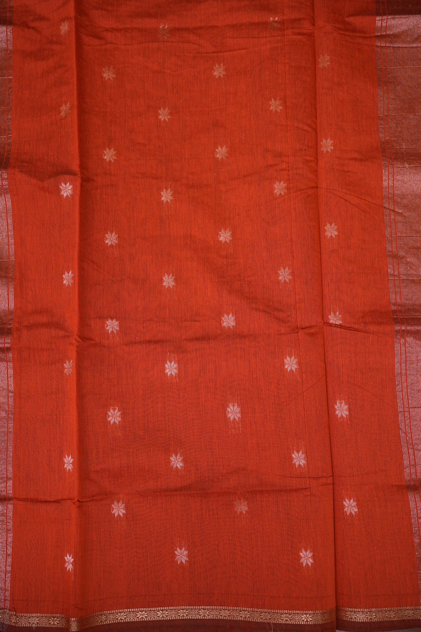 Maheshwari Silk Cotton Saree|Purple & Orange