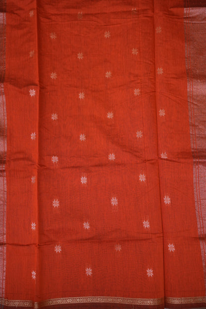 Maheshwari Silk Cotton Saree|Purple & Orange