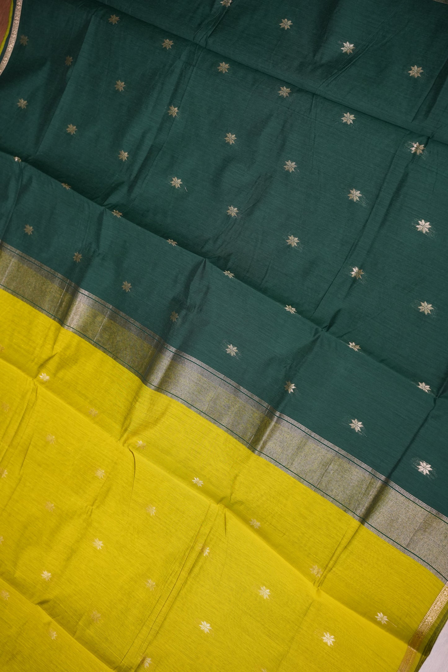 Maheshwari Silk Cotton Saree|Green