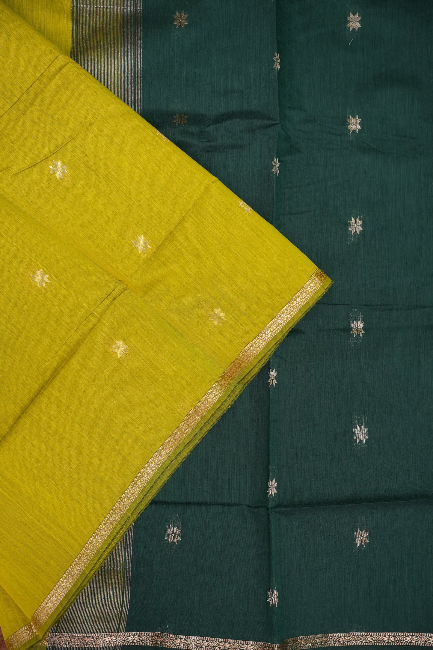 Maheshwari Silk Cotton Saree|Green