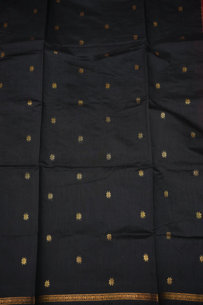 Maheshwari Silk Cotton Saree|Black & Red