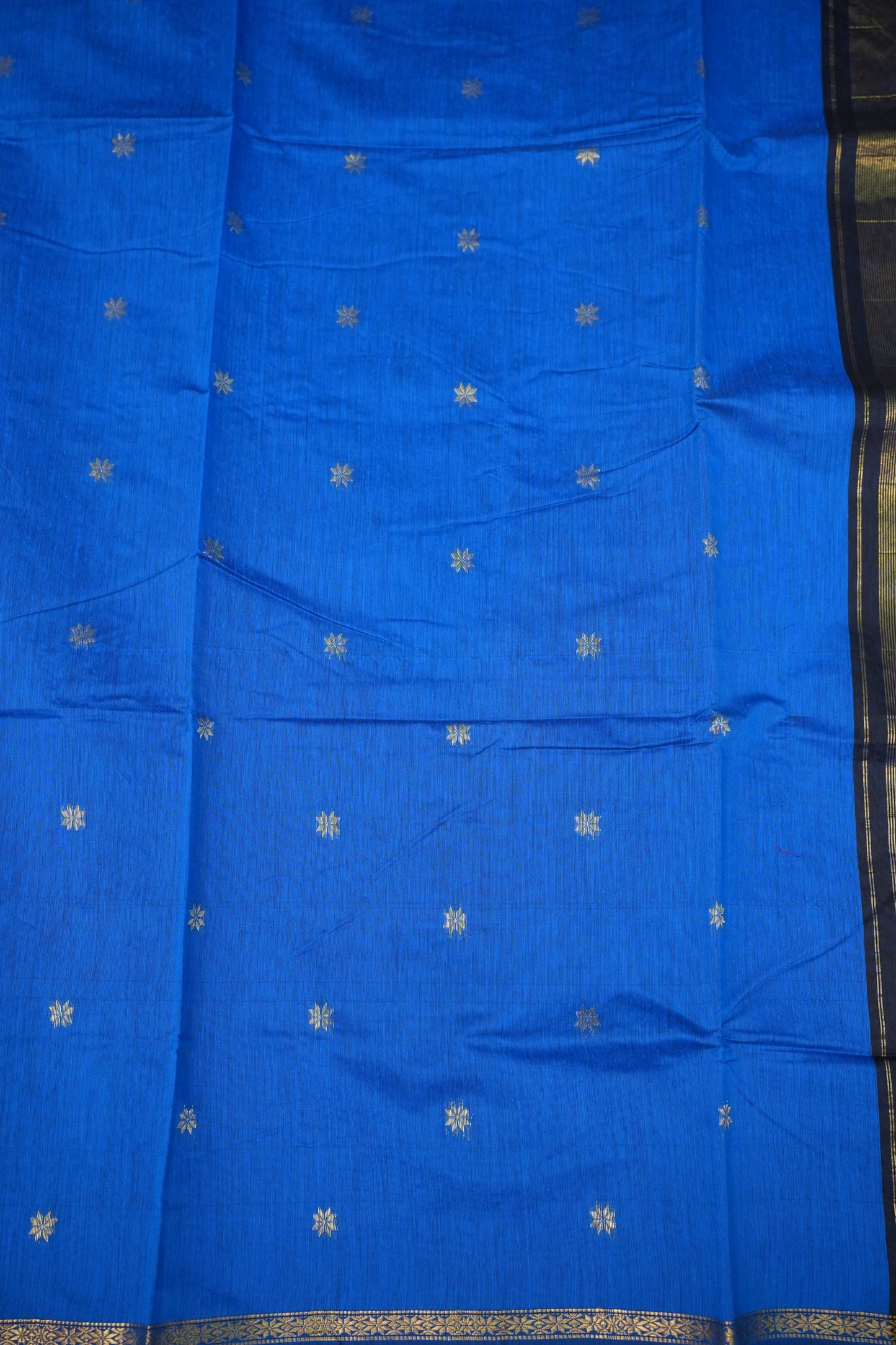 Maheshwari Silk Cotton Saree|Blue and Black