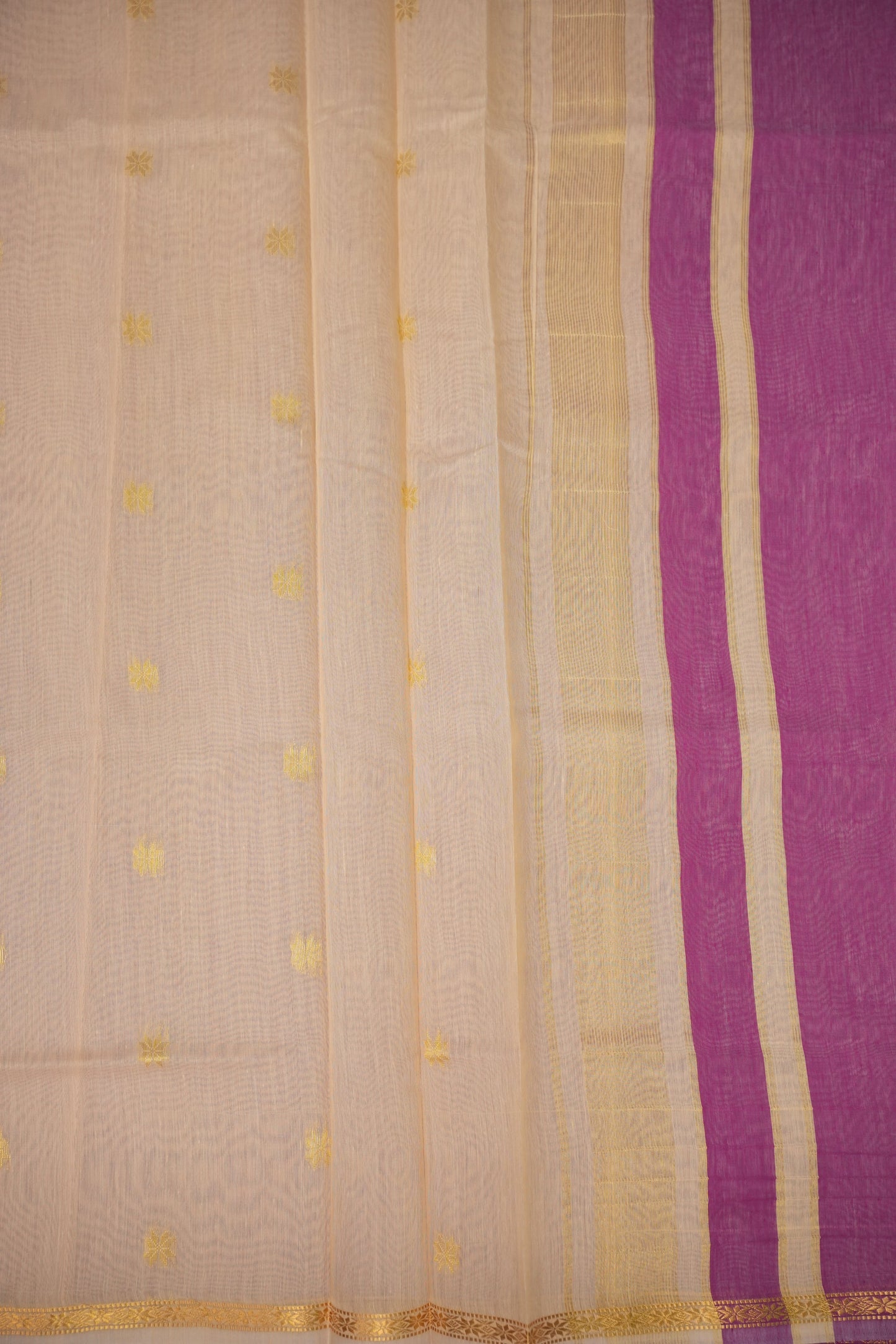 Maheshwari Silk Cotton Saree|Pink and Half White