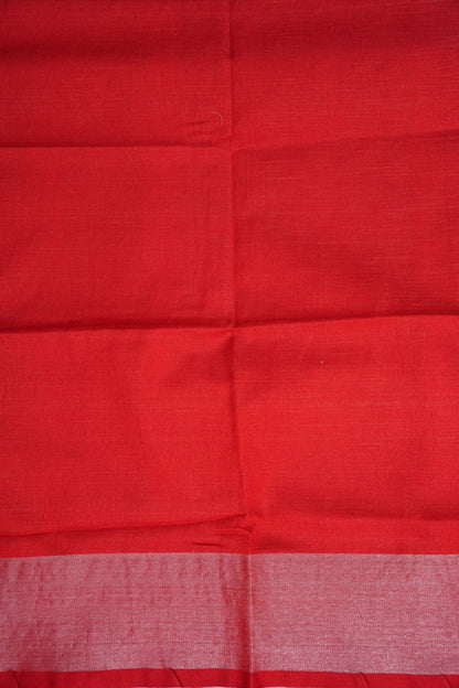 Pure Linen Saree – Blush Pink with Silver Zari Accents