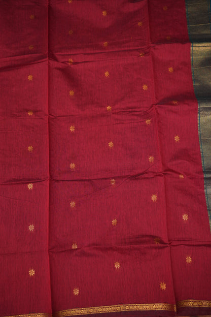 Maheshwari Silk Cotton Saree|Maroon and Teal