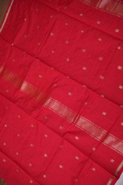 Maheshwari Silk Cotton Saree|Red