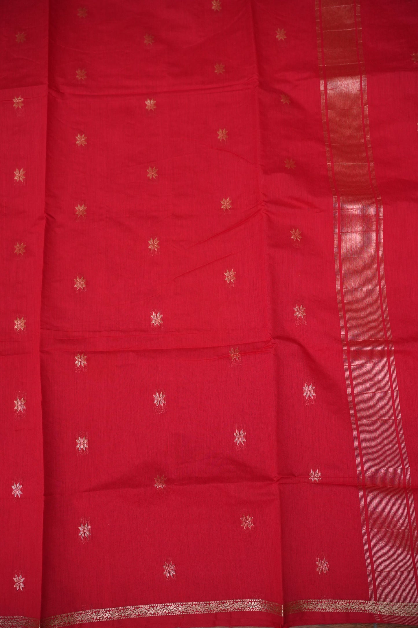 Maheshwari Silk Cotton Saree|Red