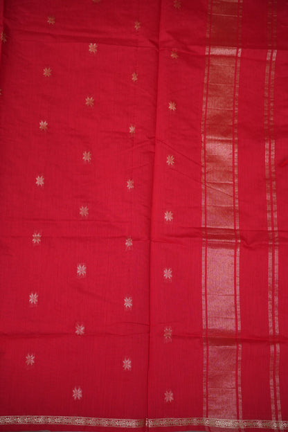 Maheshwari Silk Cotton Saree|Red