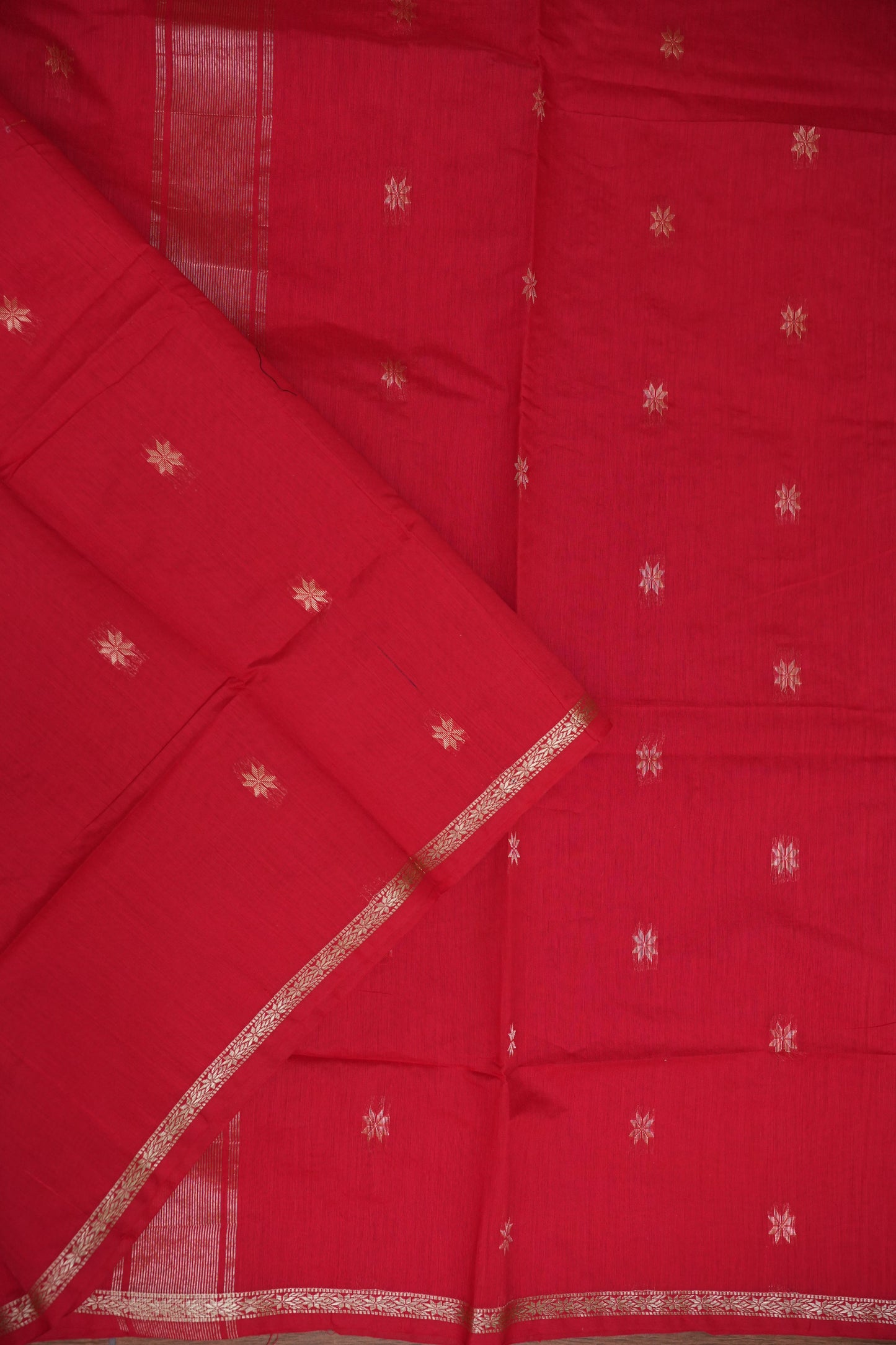 Maheshwari Silk Cotton Saree|Red