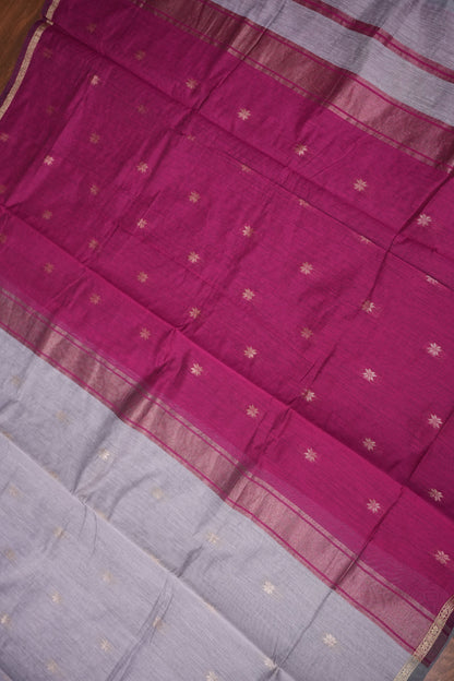 Maheshwari Silk Cotton Saree | Lavender and Pink