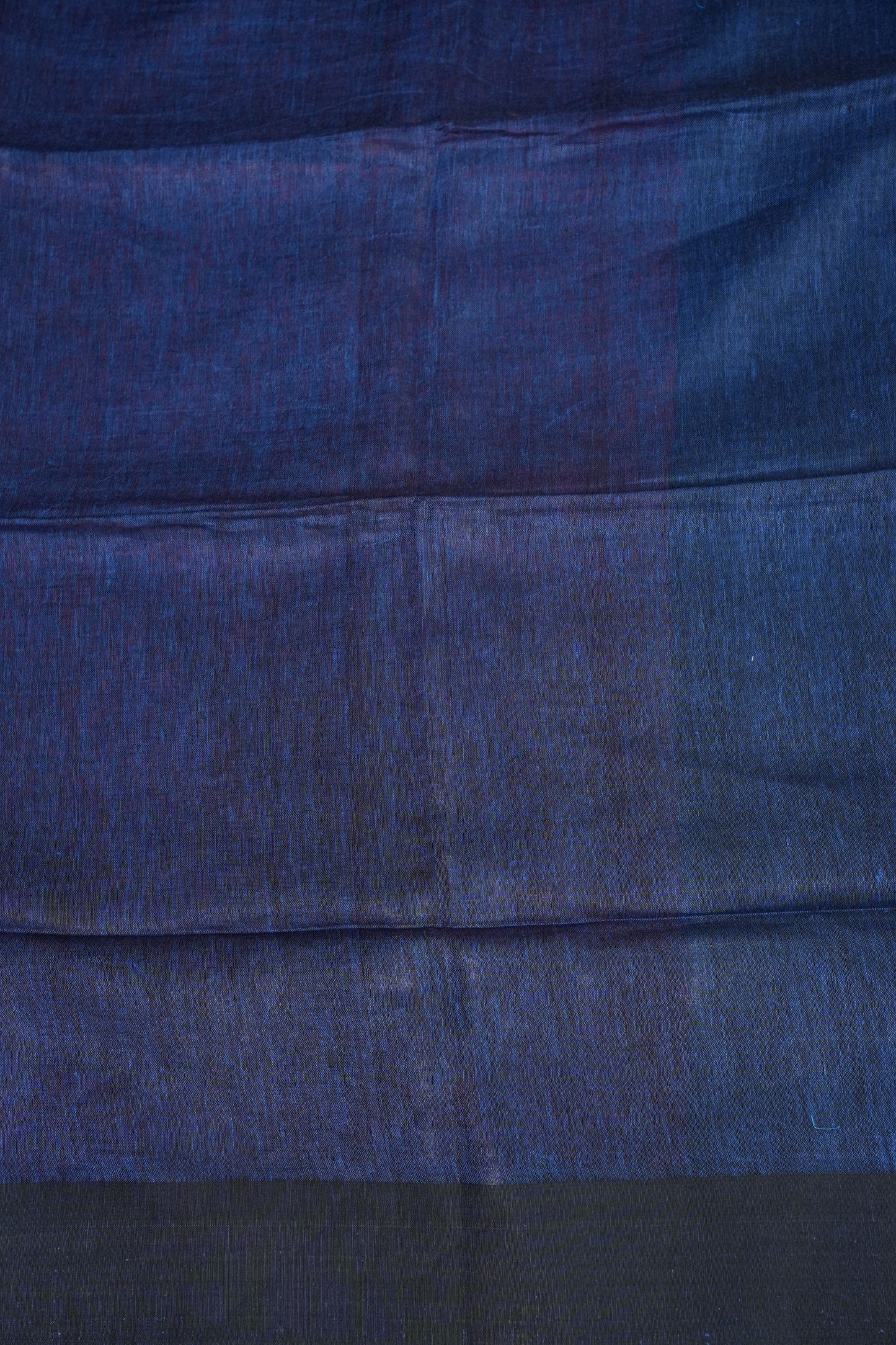 Half and Half Pure Linen Saree with Textured Jute Linen Pallu-Royal Blue & Wine