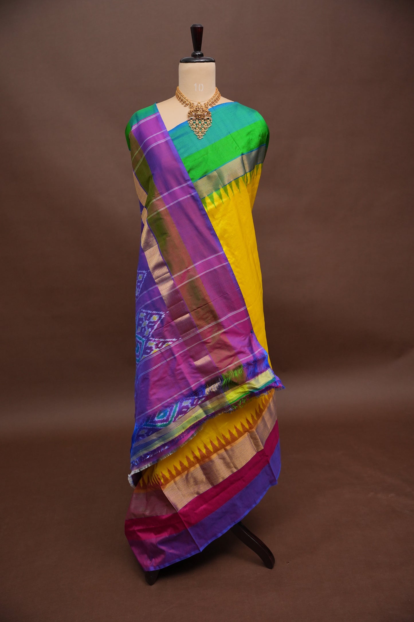 Pure Ikkat Soft Silk Saree - Yellow