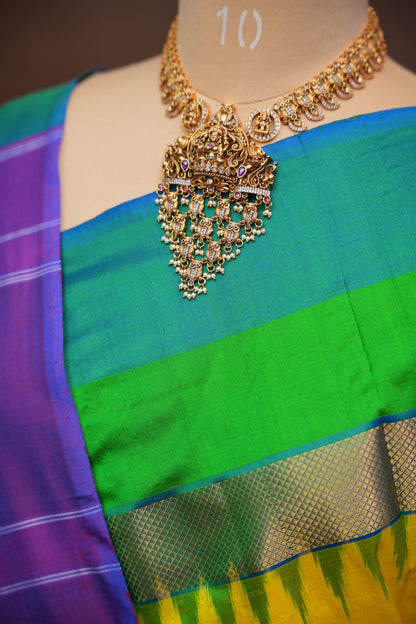 Pure Ikkat Soft Silk Saree - Yellow