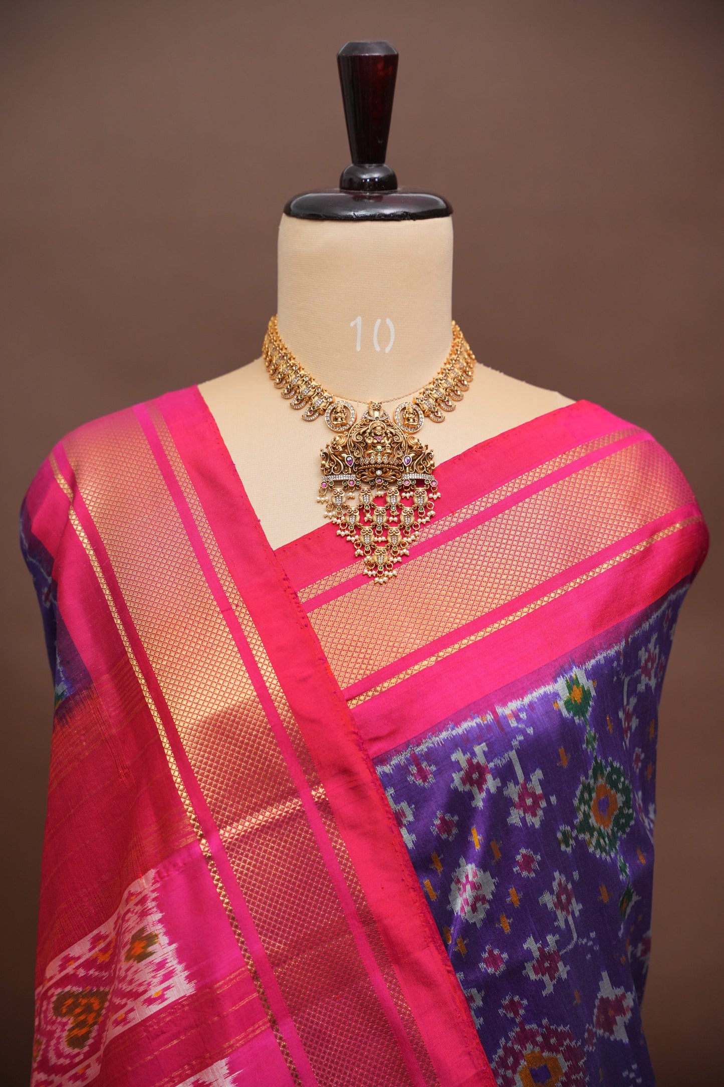 Pure Ikkat Soft Silk Saree - Pink & Deep Purple