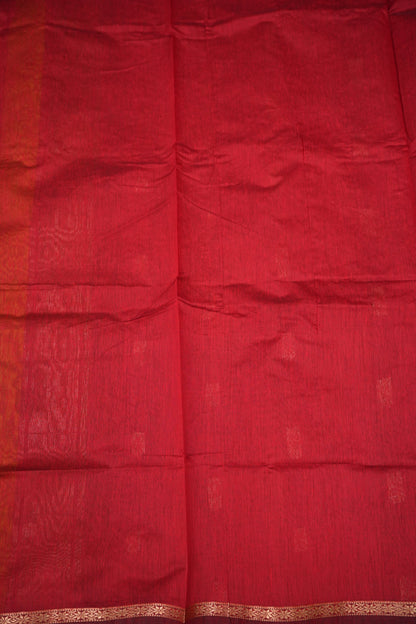 Maheshwari Silk Cotton Saree | Green and Deep red