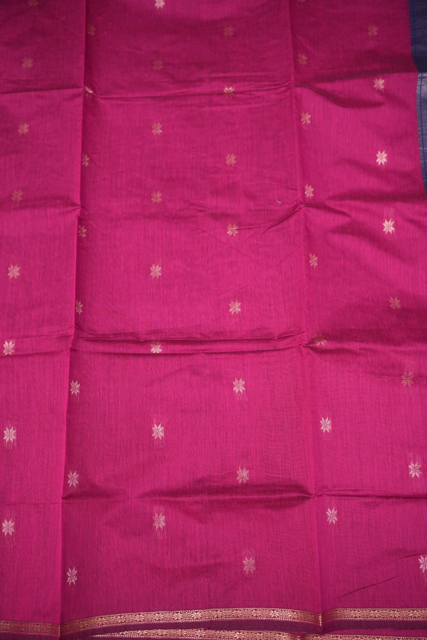 Maheshwari Silk Cotton Saree | Pink and Blue
