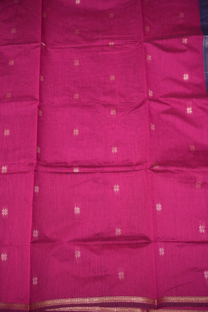 Maheshwari Silk Cotton Saree | Pink and Blue