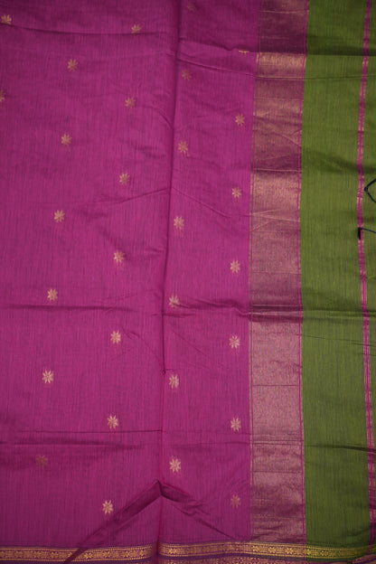 Maheshwari Silk Cotton Saree | Pink and Green