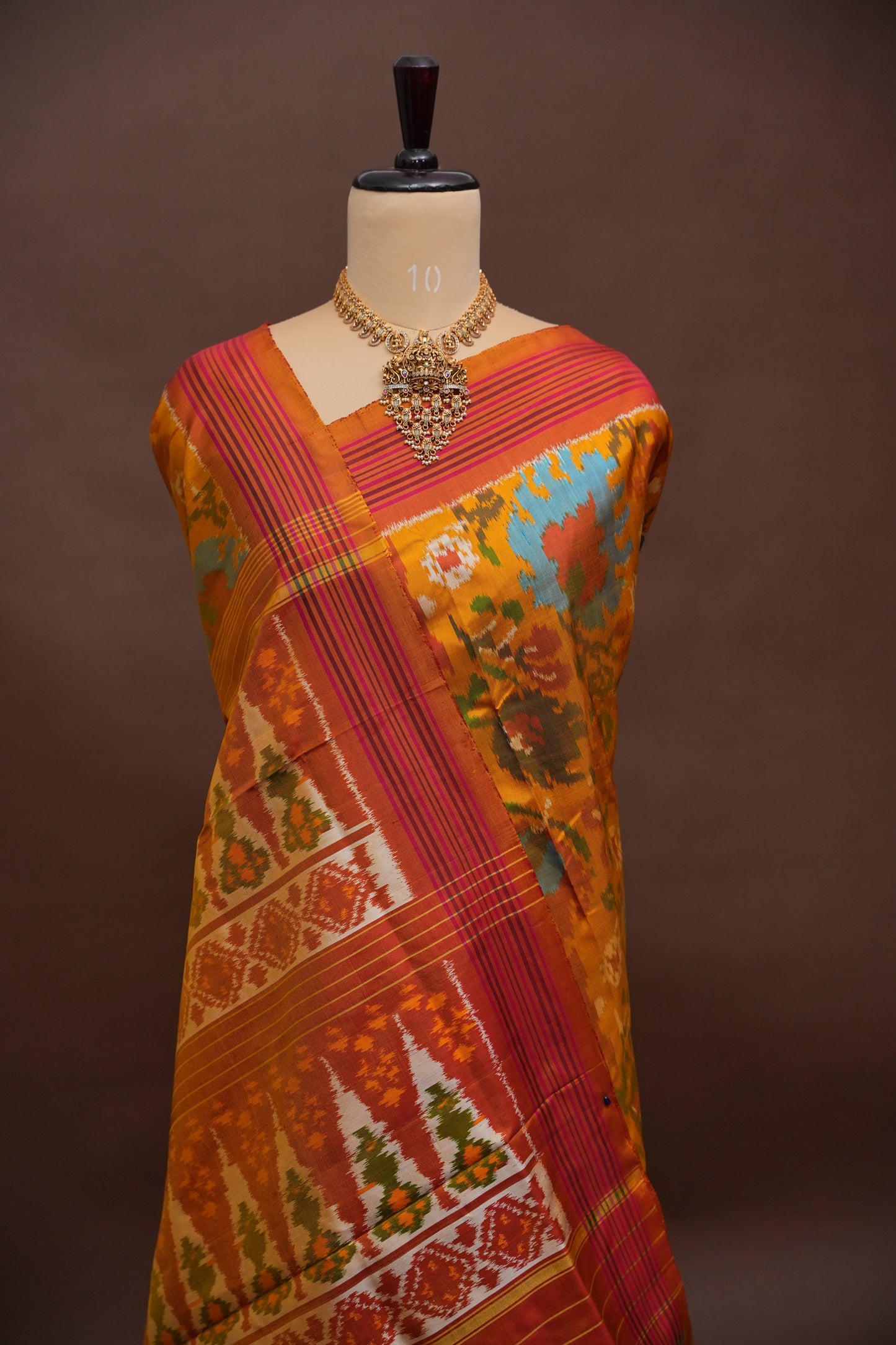 Pure Ikkat Soft Silk Saree - Mustard Yellow