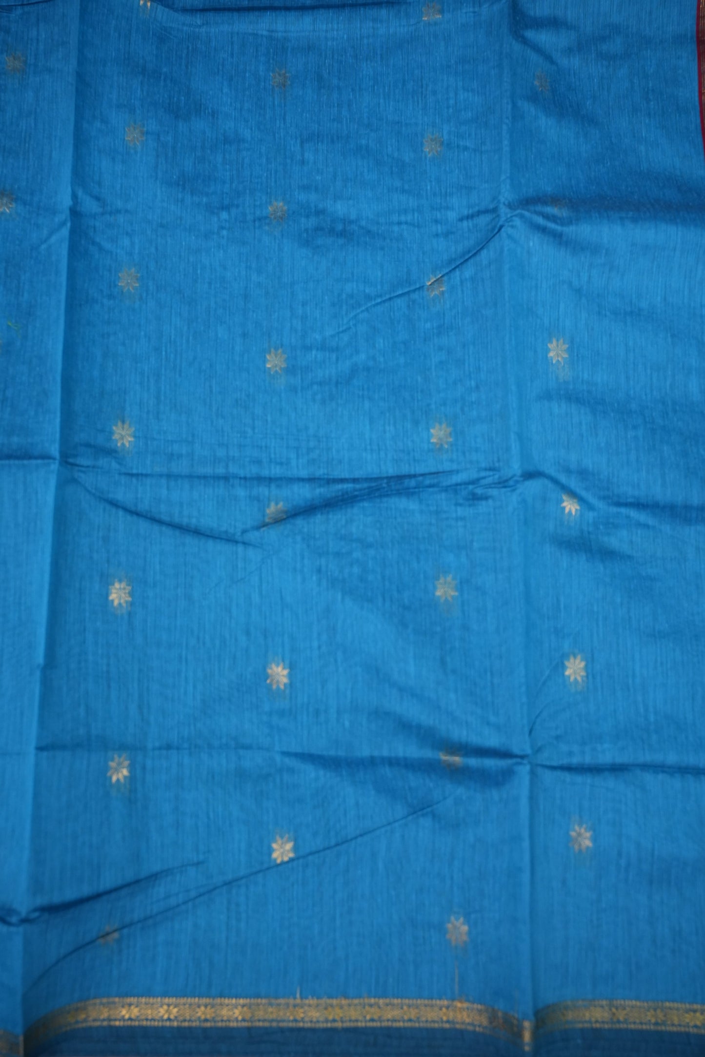 Maheshwari Silk Cotton Saree | Red and Blue