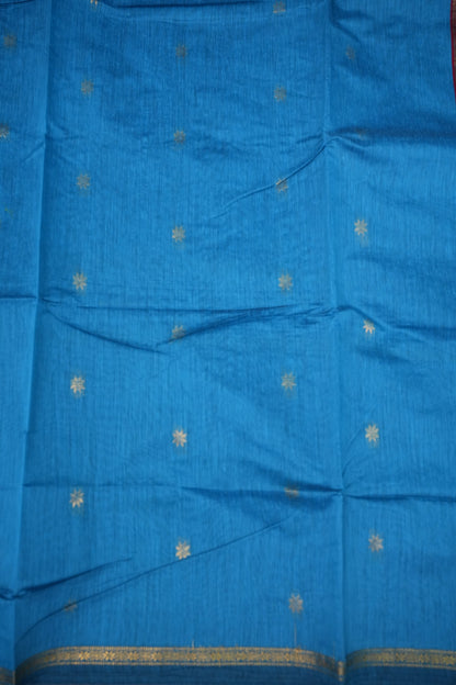 Maheshwari Silk Cotton Saree | Red and Blue