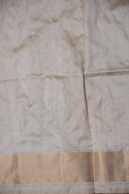 Pure Ikkat Soft Silk Saree - Purple & Ivory