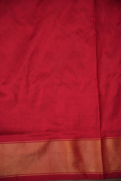 Pure Ikkat Soft Silk Saree - Ivory & Red