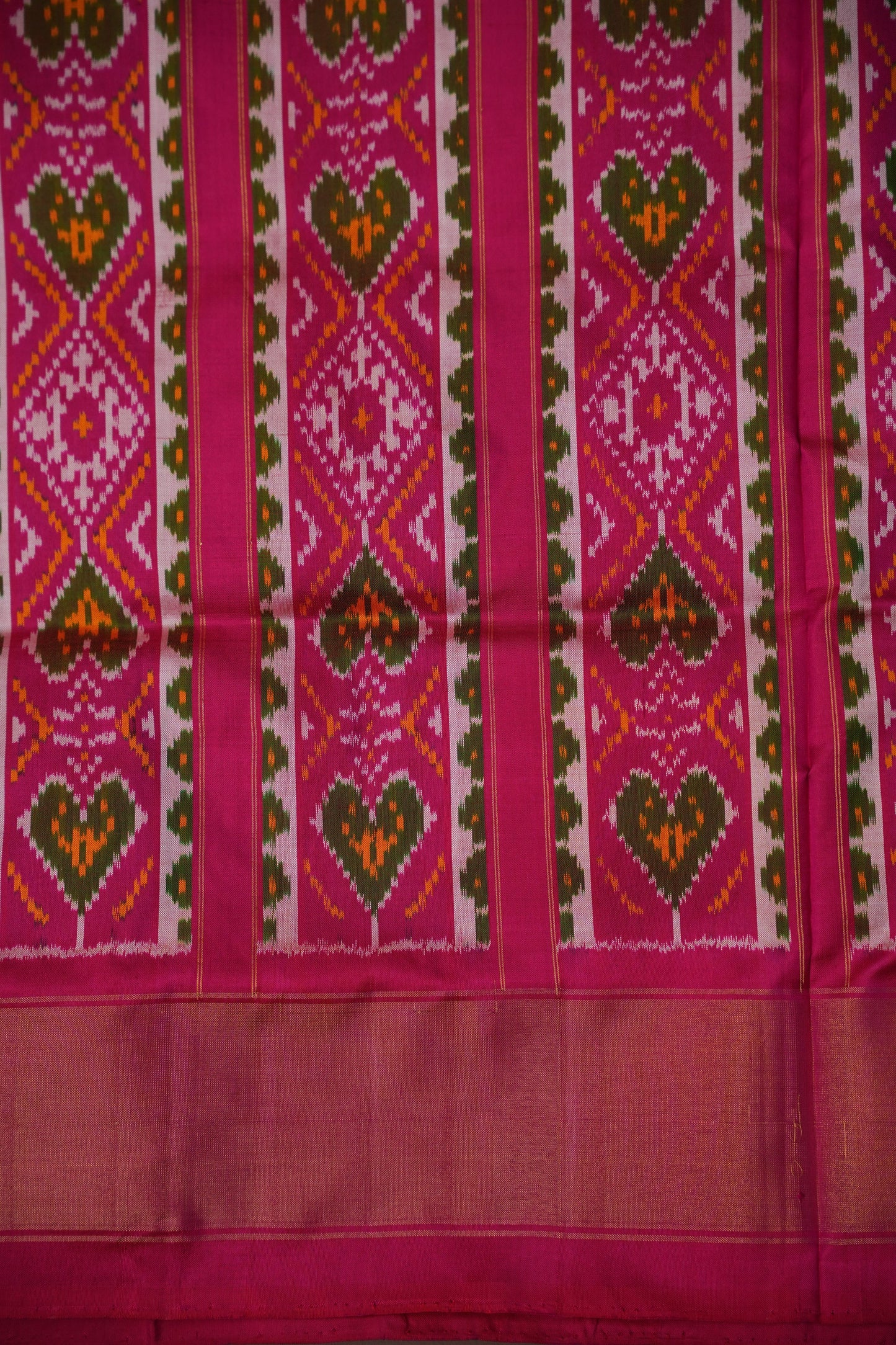 Pure Ikkat Soft Silk Saree - Magenta Pink