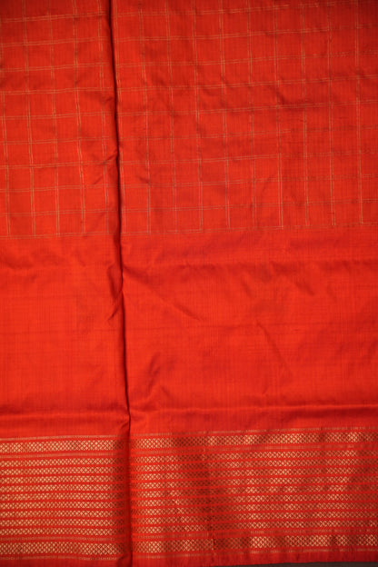 Pure Ikkat Soft Silk Saree - Blue & Orange