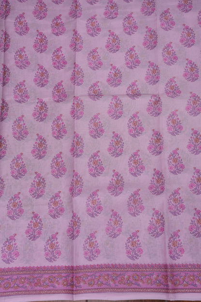 Soft Pastel Floral cotton Saree – Blush Pink with Delicate Multicolour Buttas