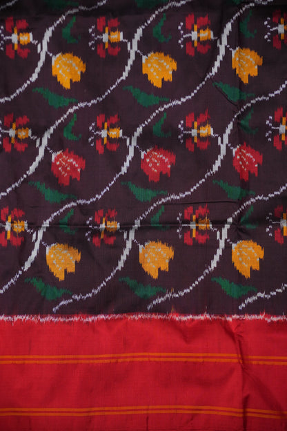Pure Ikkat Soft Silk Saree - Black & Red