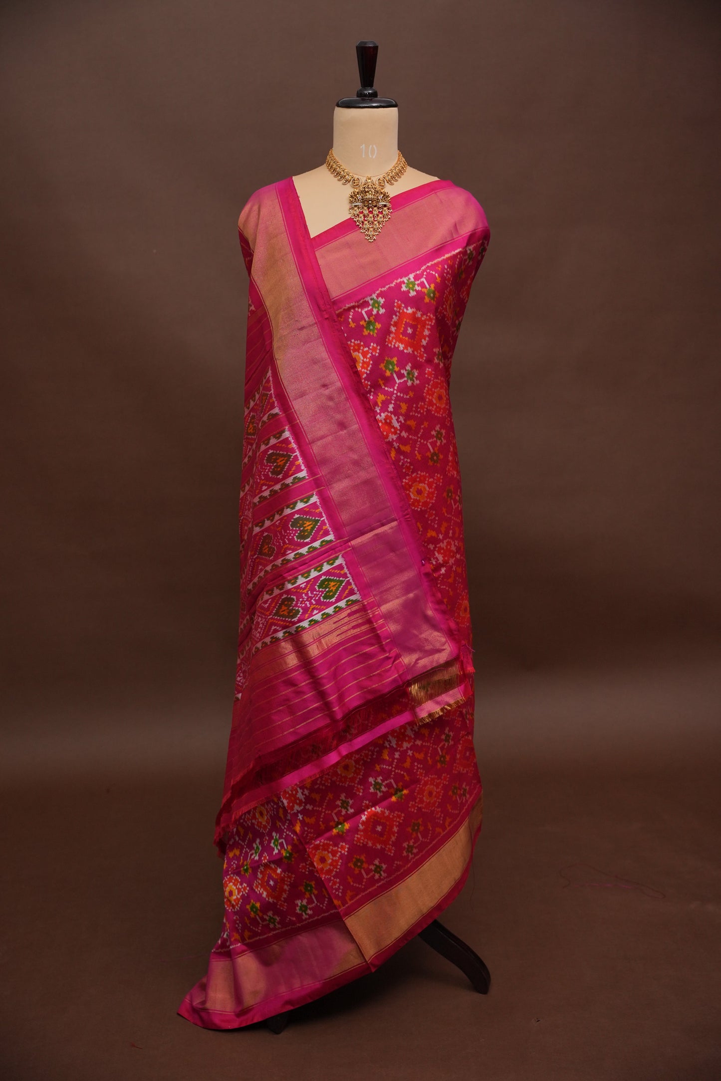 Pure Ikkat Soft Silk Saree - Magenta Pink