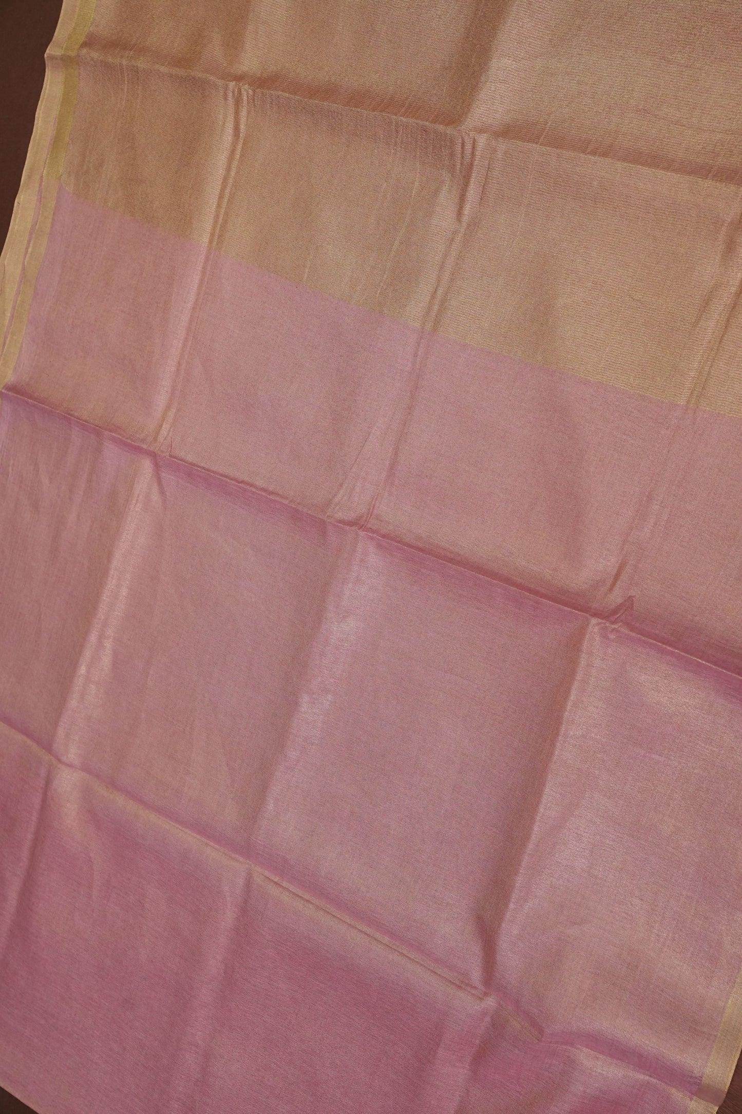 Blush Pink & Gold Tissue Linen Saree