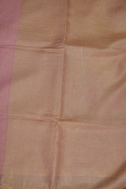 Blush Pink & Gold Tissue Linen Saree