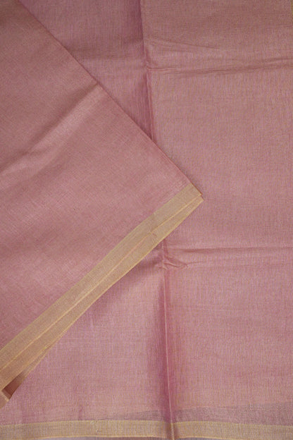 Blush Pink & Gold Tissue Linen Saree