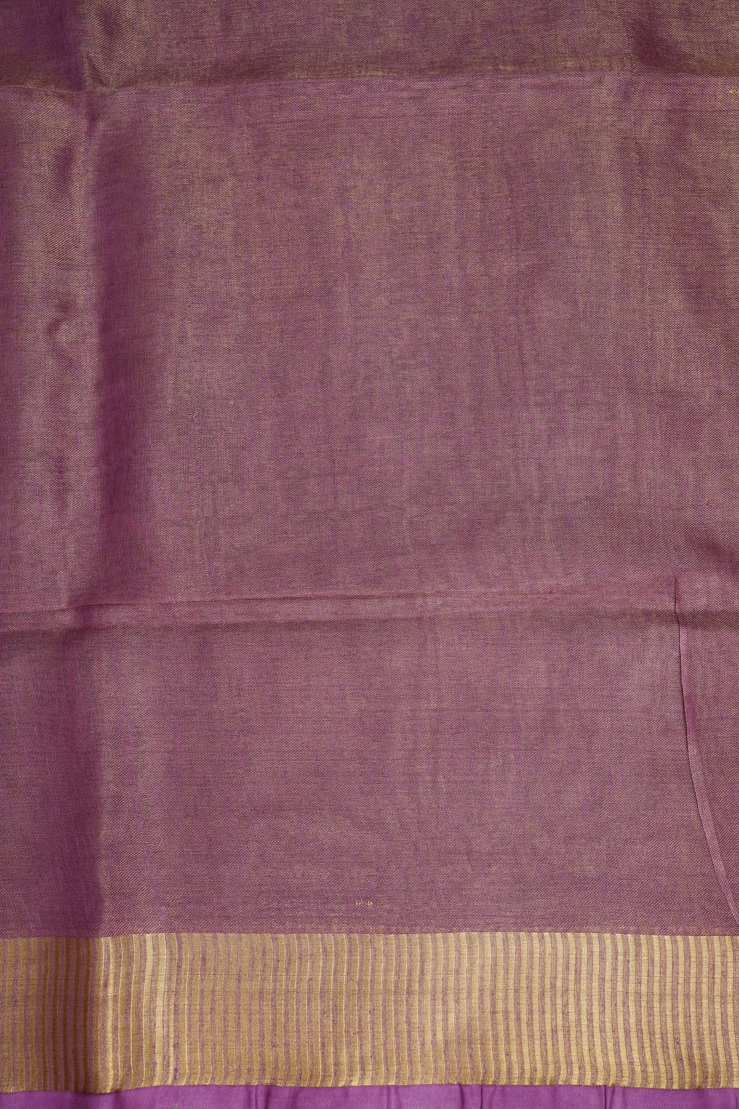 Rose Pink & Champagne Gold Tissue Linen Saree with Zari Border