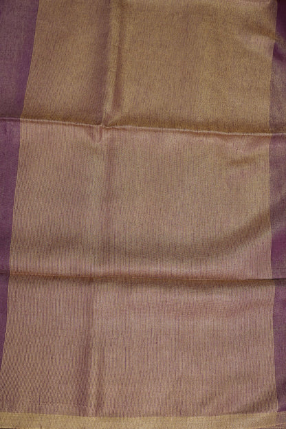 Lavender & Antique Gold Tissue Linen Saree