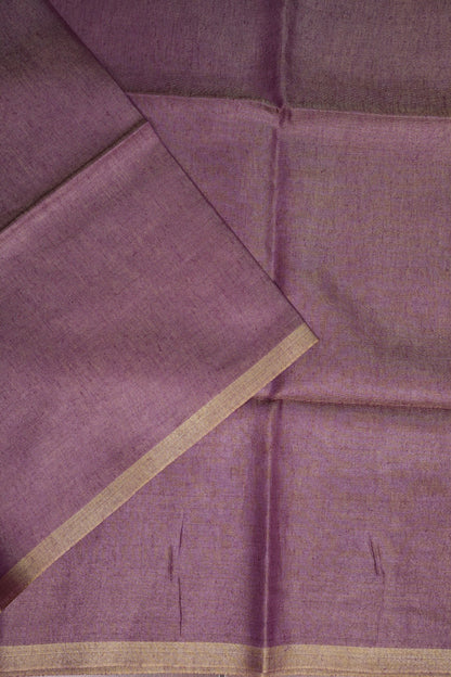 Lavender & Antique Gold Tissue Linen Saree