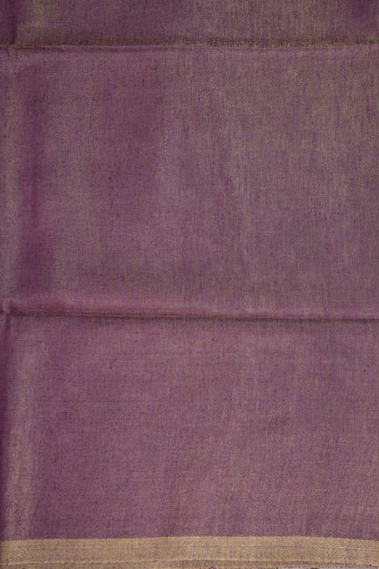 Lavender & Antique Gold Tissue Linen Saree