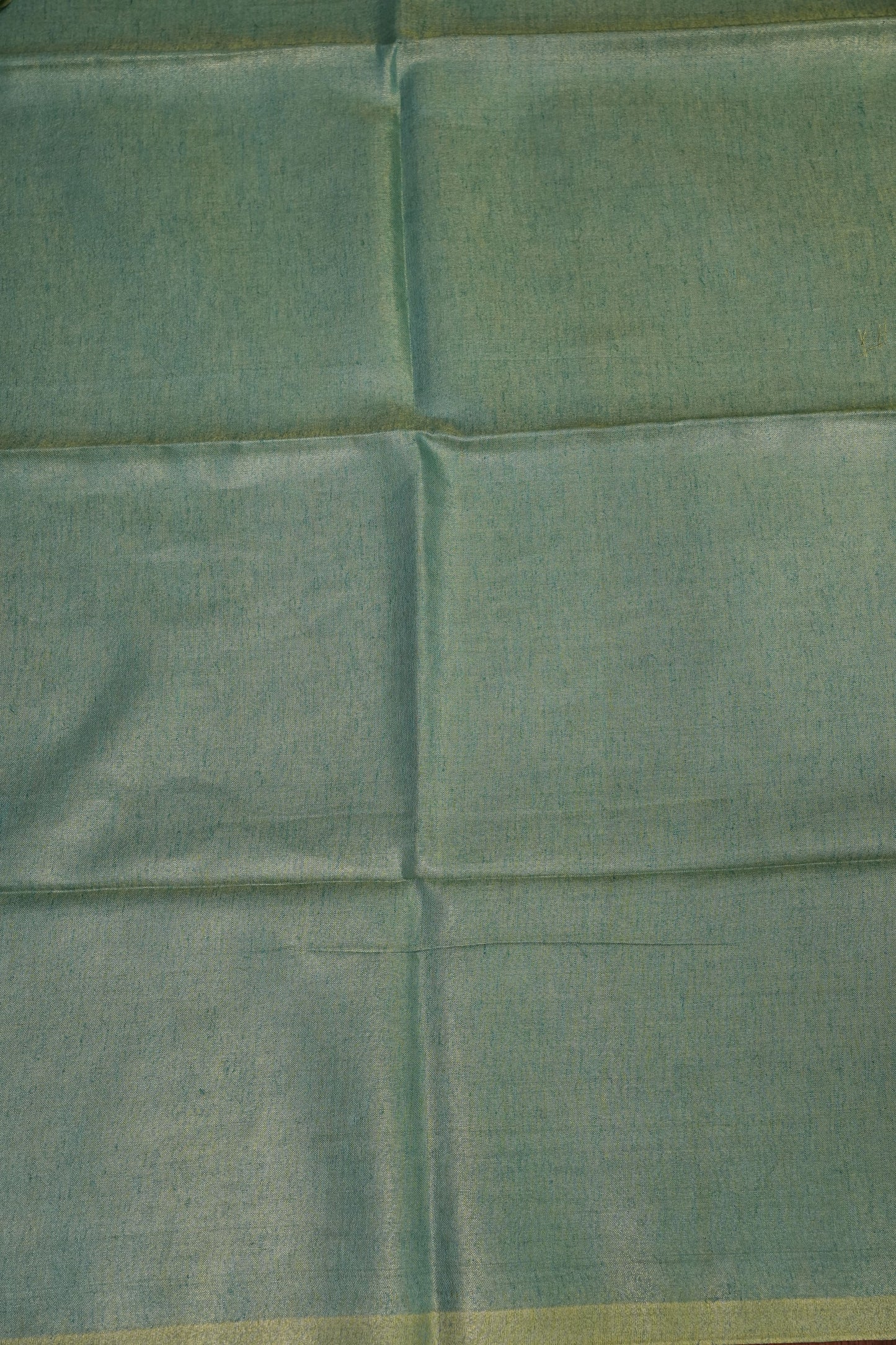Sage Green & Olive Gold Tissue Linen Saree