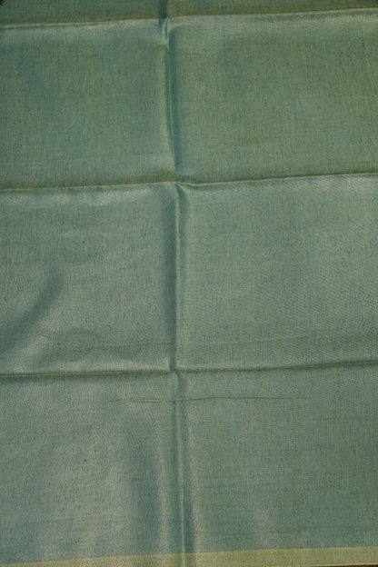 Sage Green & Olive Gold Tissue Linen Saree