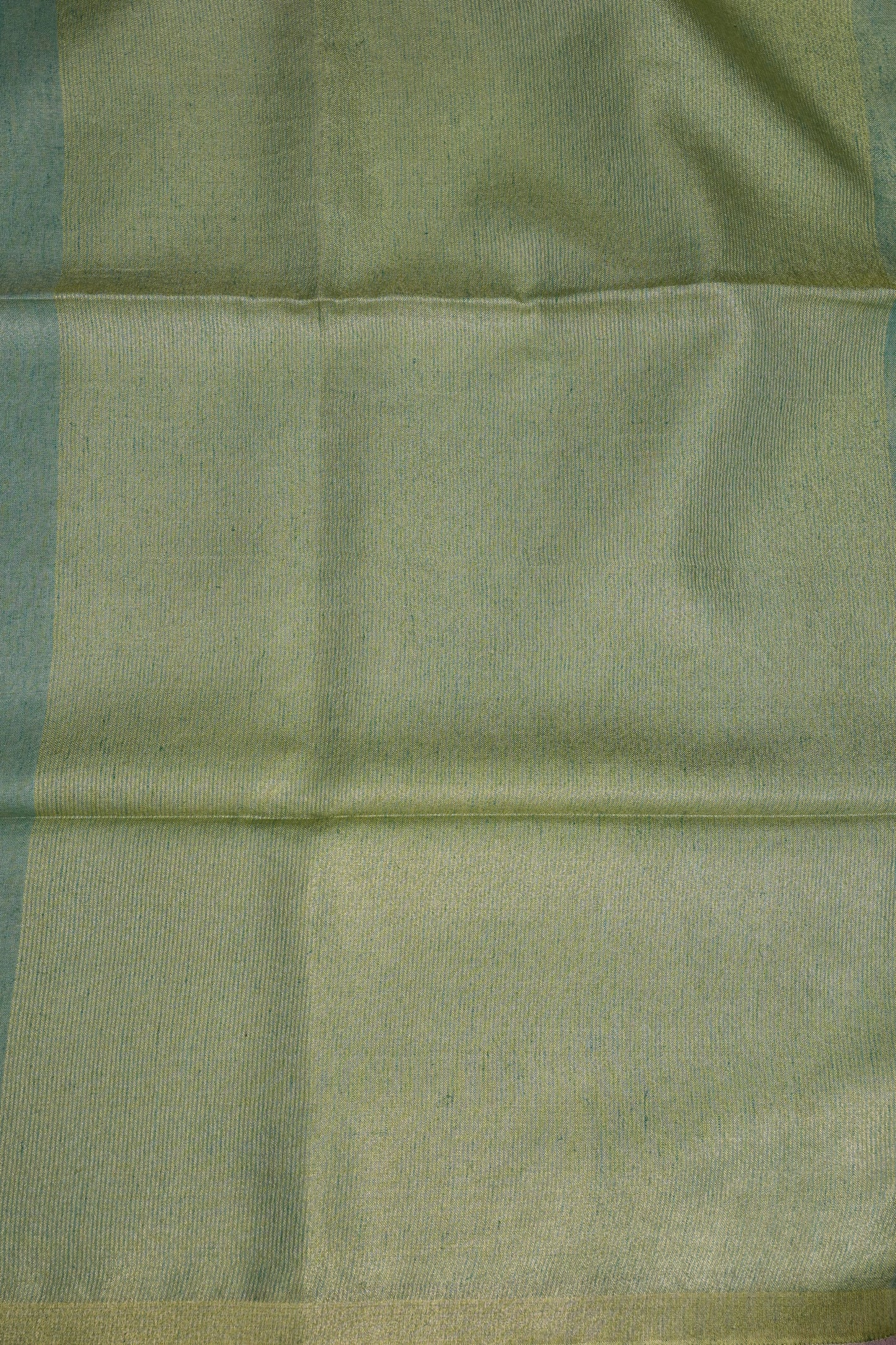Sage Green & Olive Gold Tissue Linen Saree