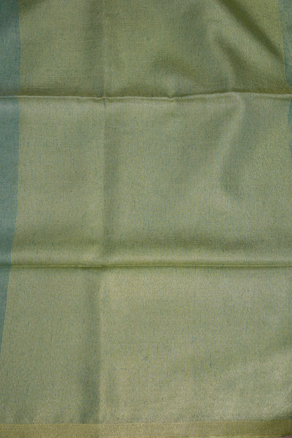 Sage Green & Olive Gold Tissue Linen Saree