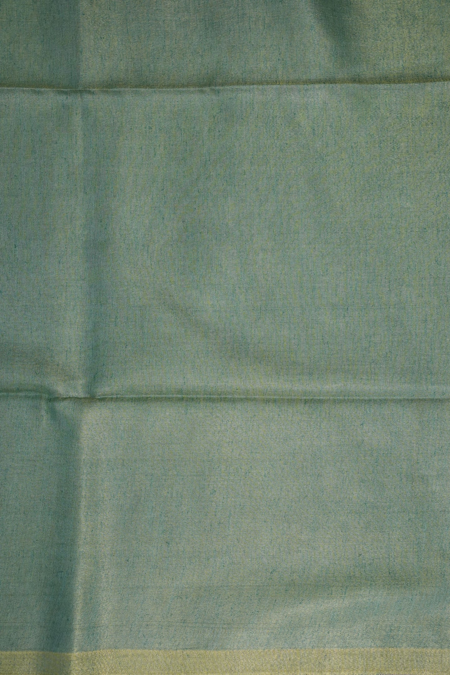 Sage Green & Olive Gold Tissue Linen Saree