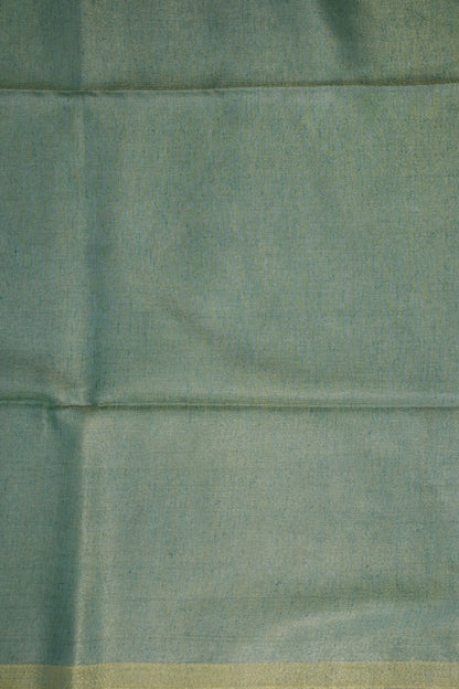 Sage Green & Olive Gold Tissue Linen Saree