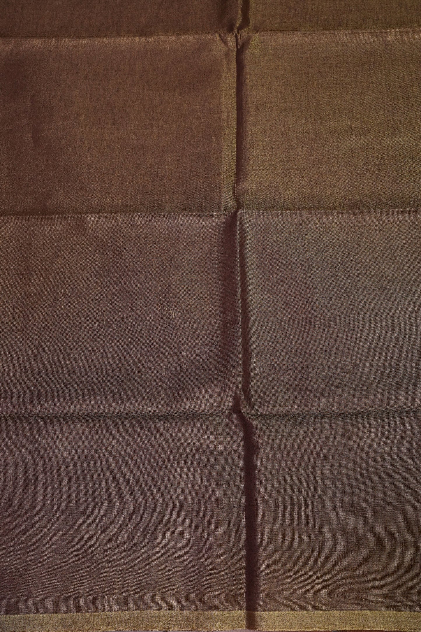 Mocha Brown & Antique Gold Tissue Linen Saree